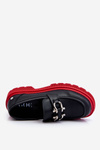 Leather Loafers With Decoration GOE LL2N4040 Black-Red