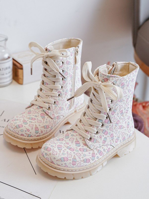 Zip-Up Lined Children's Boots Beige Dolida 