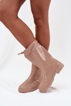 Beige Women's Rain Boots With Elastic Kessia
