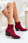 Insulated Cowboy Boots Eco Suede With Zipper Burgundy Virtris