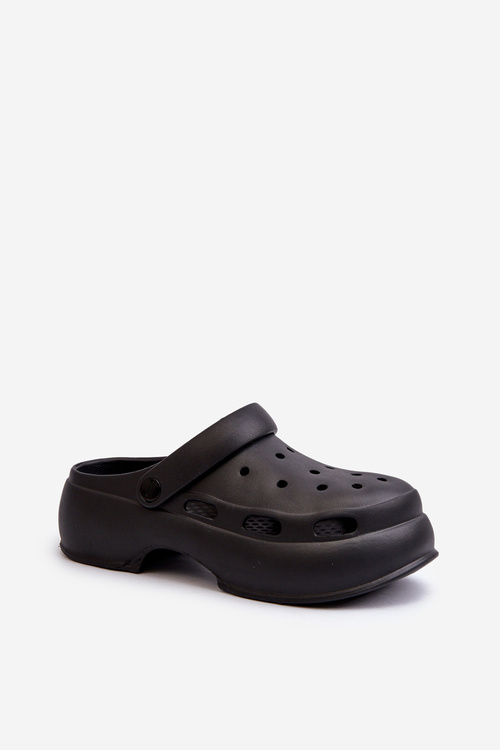 Klapki Damskie Piankowe Czarne Na Masywnej Podeszwie Danollia