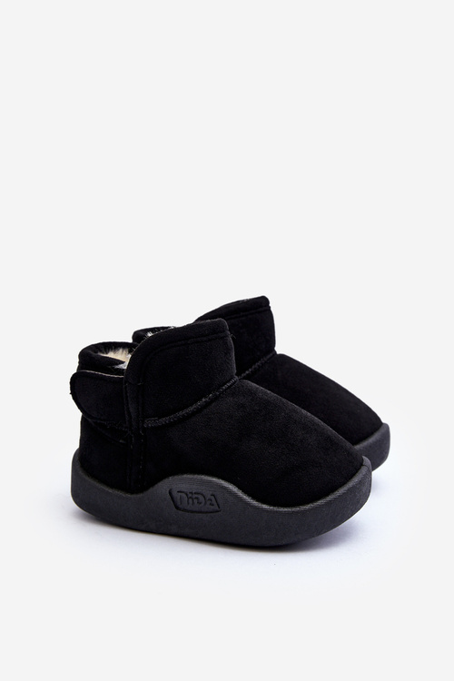 Children's insulated snow boots with fur lining black Benigna