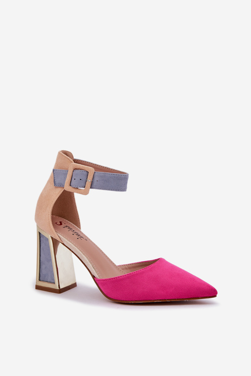 Heeled Sandals With Pointed Toes Fuchsia Gekkaria