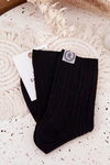 Cotton striped women's black socks