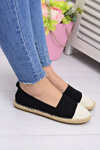 Women's Black Linen Espadrilles Beige Nose Quebo