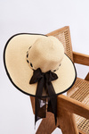 Hat With Fashionable Bow Light Beige 