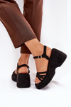 Platform And Wedge Sandals Made Of Eco Suede Black Nendal