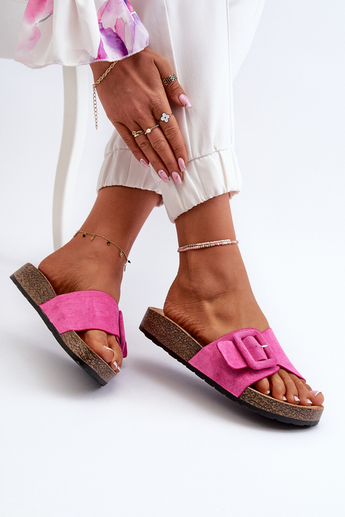 Women's Sandals with Buckle Eco Suede Pink Laeltia
