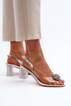 Transparent Sandals with Silver Embellishment D&A MR38-454