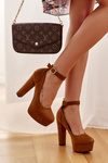 Suede Pumps On The Platform Camel Rivia