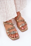 Women Sandals With Decoration Snake Eco Leather Artiker 56C1362 Golden
