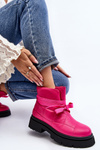 Women's Boots with Quilting and Lacing Pink Bizzanti