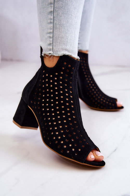 Leather Openwork Boots Maciejka 05420-43 Black