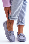 Women's Suede Moccasins Blue Si Passione