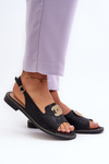 Women's Sandals with Decoration S.Barski KV27-049 Black