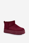 Suede Snow Boots On Platform Bordeaux Corcoran