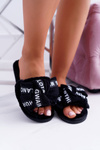 Women's Black Flip Flops With Inscription Lu Boo News