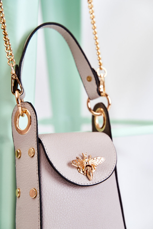 Small Women's Handbag With Ornament Grey Ellies