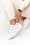Women’s Sneakers With Quilting White-Gold Fondness