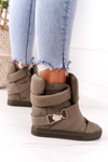 Suede Wedge Sneakers Lu Boo Olive