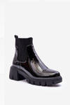 Sztyblety Damskie Lakierowane Czarne Black Cirie DES903M