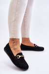 Classic Suede Loafers With Embellishments Black Arla