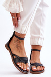 Women's Zipper Flat Flip Flops Black Rise Up!