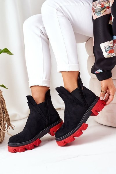 Insulated Chelsea Boots Black-Red Fearless