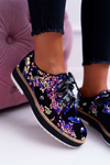 Damskie Półbuty Lu Boo Fioletowe Cekiny Moonlight