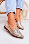 Women's Leather Moccasins Animal Print Gold Scarlett