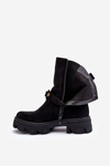 Women's Suede Boots with Chain Black Nemette