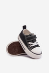 Children's Fabric Velcro Sneakers Black Daloma