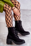 Women's Warm Boots On High Heel Black Grethe