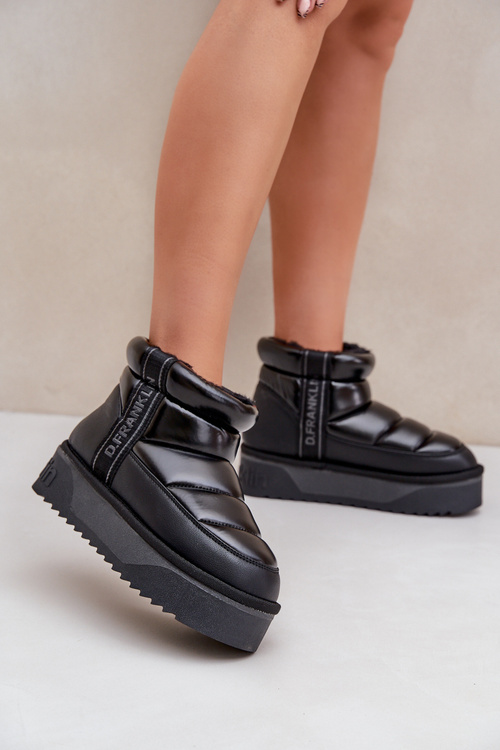 Low Snow Boots On Thick Sole D.Franklin Black DFSH371011
