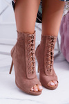 Lu Boo Lace-up Sandals Open Stiletto Boots Natasha