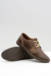 Men's Leather Lace-up Brown Openwork Markos Half Boots