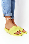 Women's Rubber Slippers Neon Yellow Let's Swim
