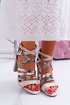 Women's Stiletto Sandals Elegant with Straps Beige Villey