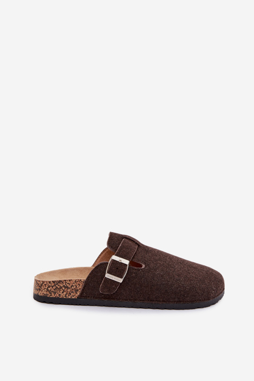 Men's slippers with buckle chocolate Luvan