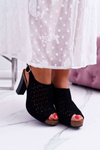 Women's Sergio Leone SK850 Black Farmona Stiletto Sandals