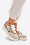 Ladies Sports Shoes On Platform Panther Khaki Lorori
