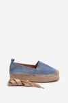 Women's Blue Tailesse Platform Lace-Up Espadrilles