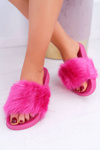 Women's Flip Flops With Fur Fuchsia Fur