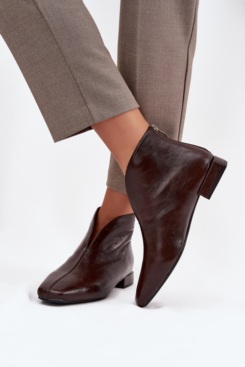 Women's ankle boots with delicate heel chocolate Elvienne