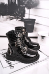 Children's Boots Warm With Fur Lacquered Black Dolly