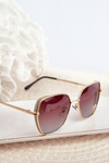 Women's Sunglasses with Brocade Inserts UV400 Gold-Brown