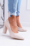 Women's Stiletto pumps Suede Beige Strawberry