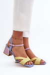 Pastel Women's Sandals with Heels D&A CR482 Yellow
