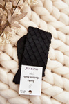 Women's Socks with Decorative Embossing Black