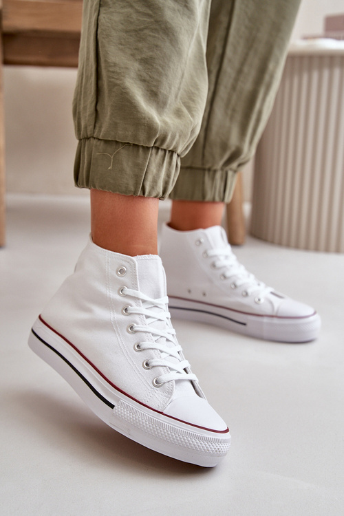 Women's Fabric High-Top Sneakers White Onaria